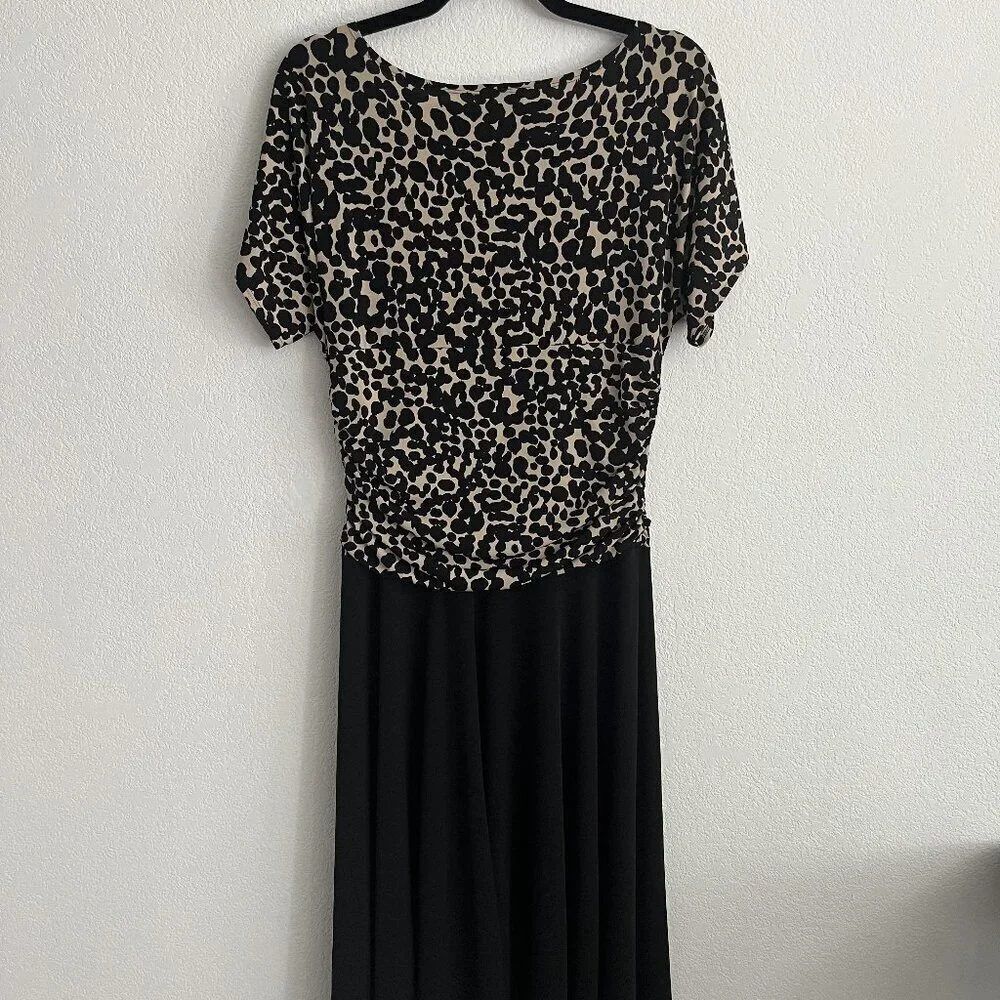 Enfocus Studio Leopard Print Ruched Waist Dress